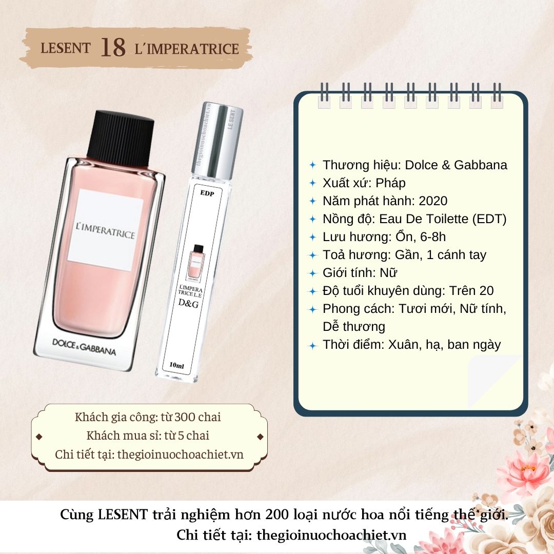 Nước hoa chiết L'Imperatrice L.E by D&G 