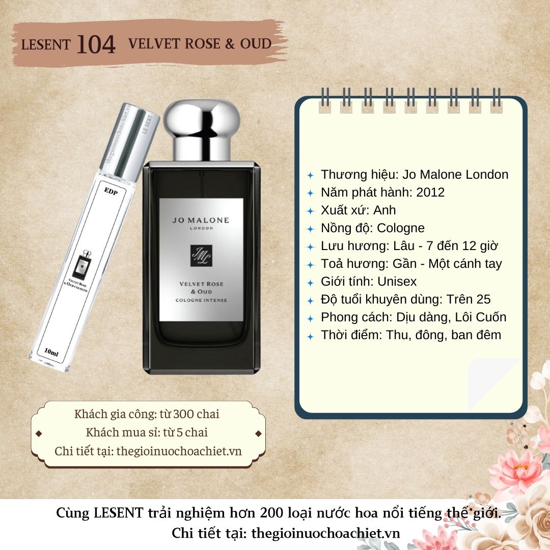 Nước hoa chiết Velvet Rose & Oud by Jo Malone 