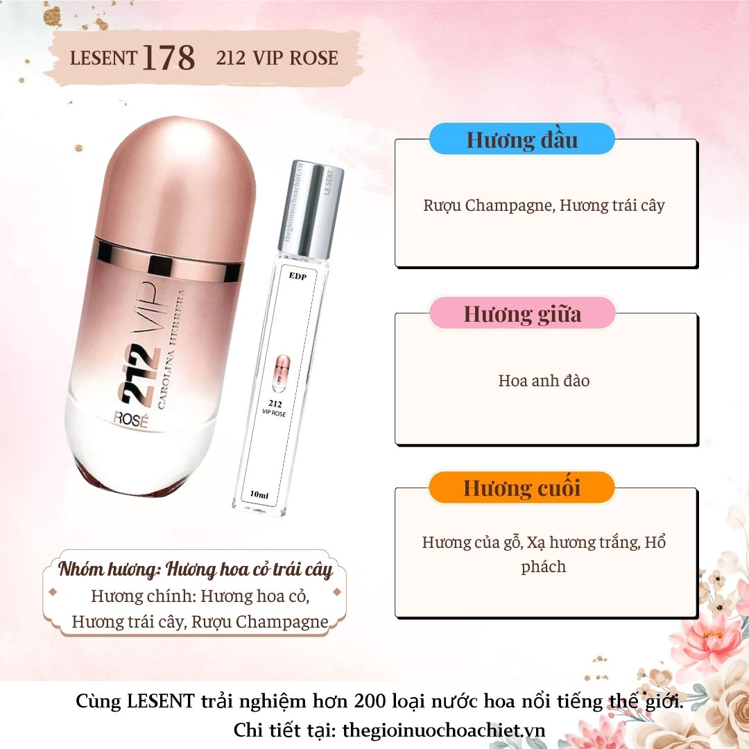 Nước hoa chiết 212 Vip Rose by Carolina Herrera 