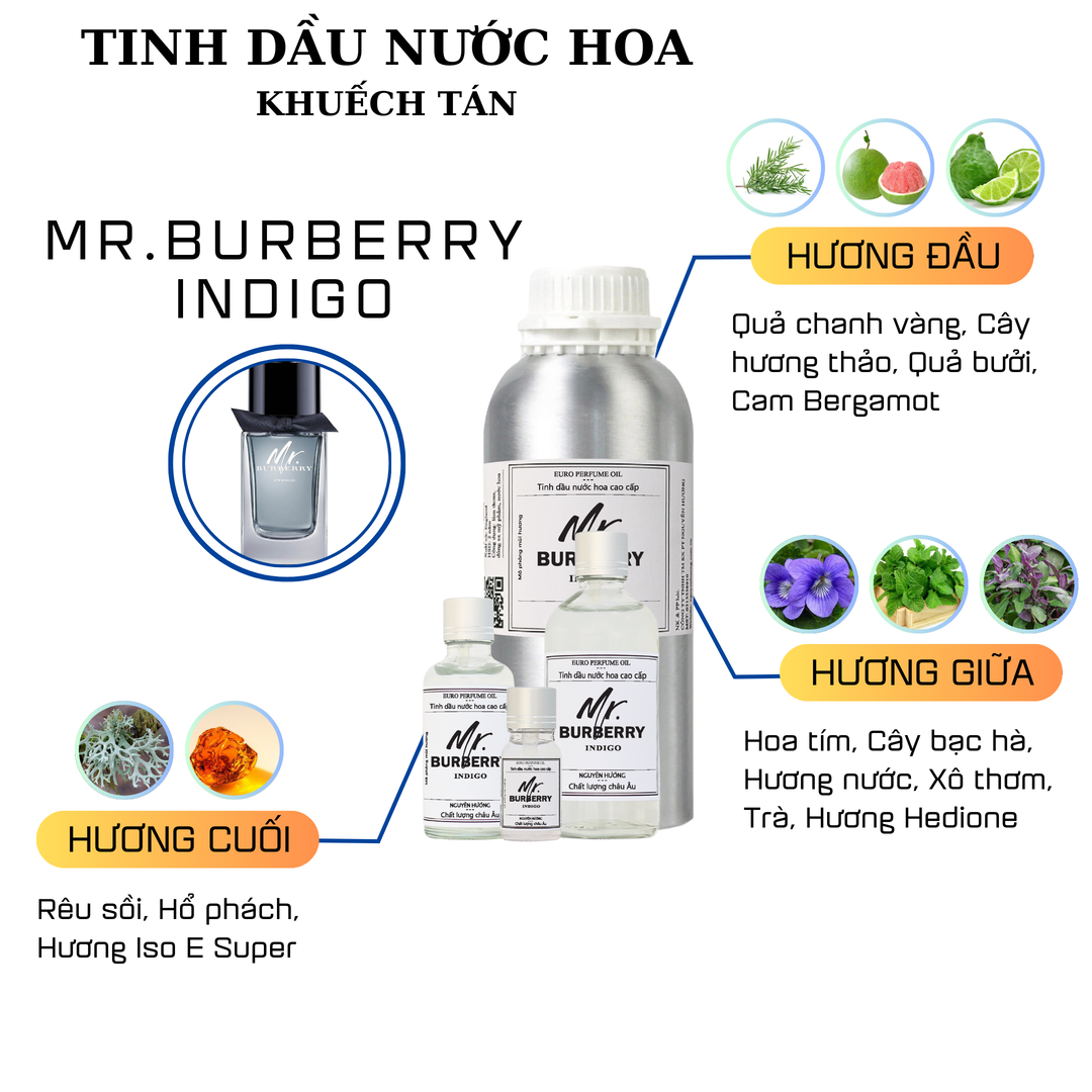 Tinh dầu nước hoa Mr. Burberry Indigo cho máy khuếch tán