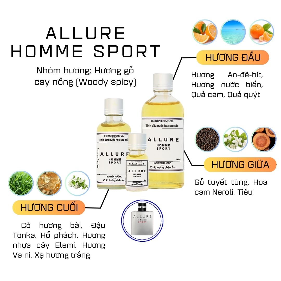 Tinh Dầu Nước Hoa Cao Cấp Allure Homme Sport