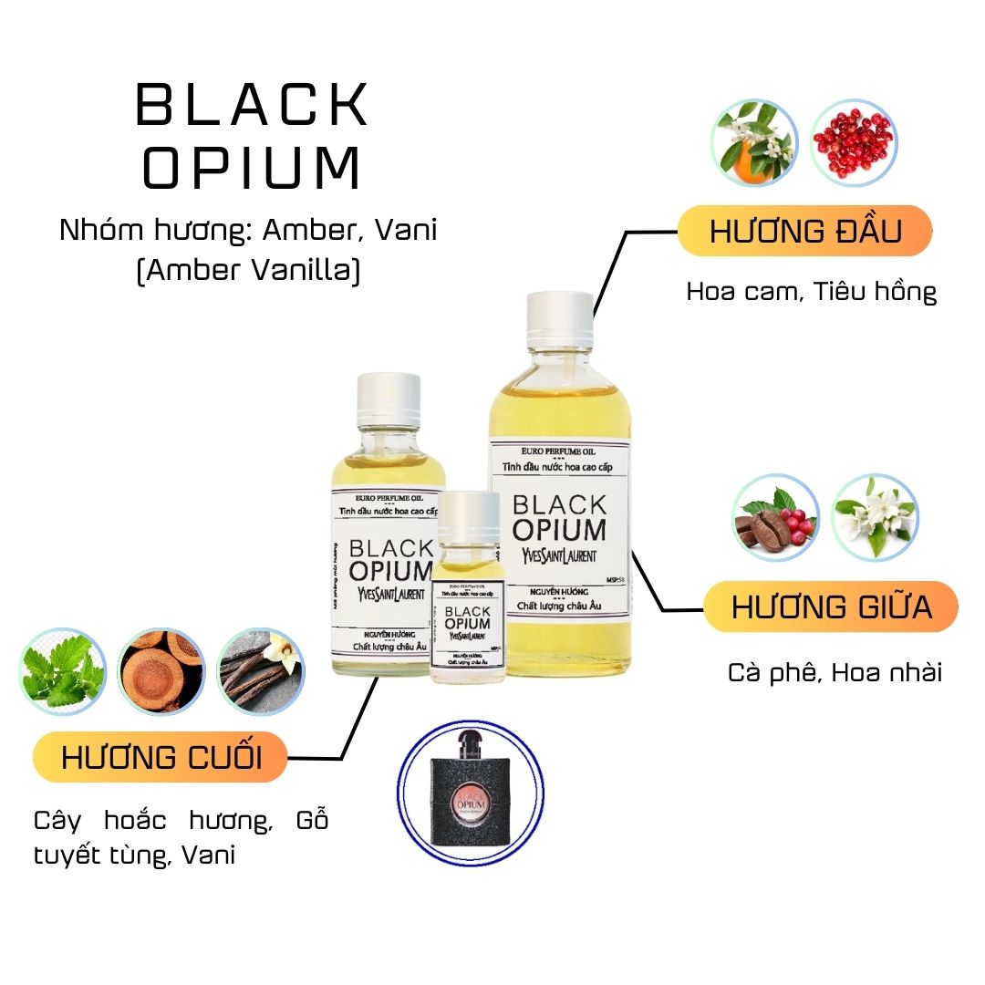 Tinh Dầu Nước Hoa Cao Cấp Black Opium by YSL