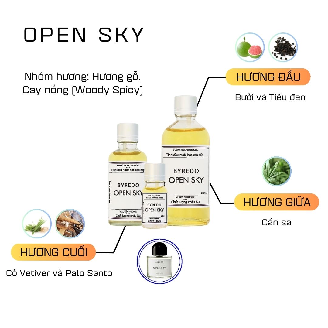 Tinh Dầu Nước Hoa Cao Cấp Open Sky BY Byredo