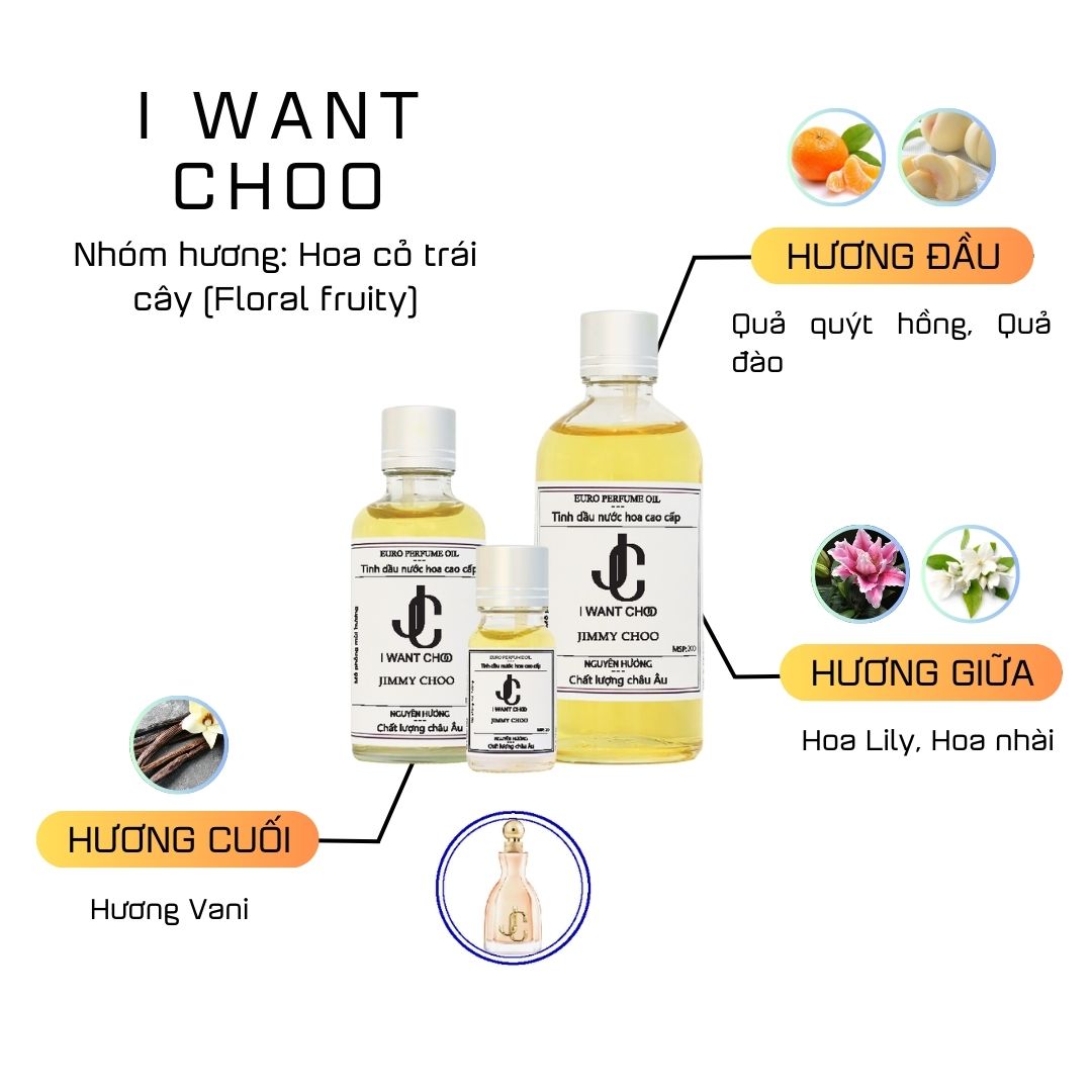 Tinh Dầu Nước Hoa Cao Cấp I Want Choo by Jimmy Choo