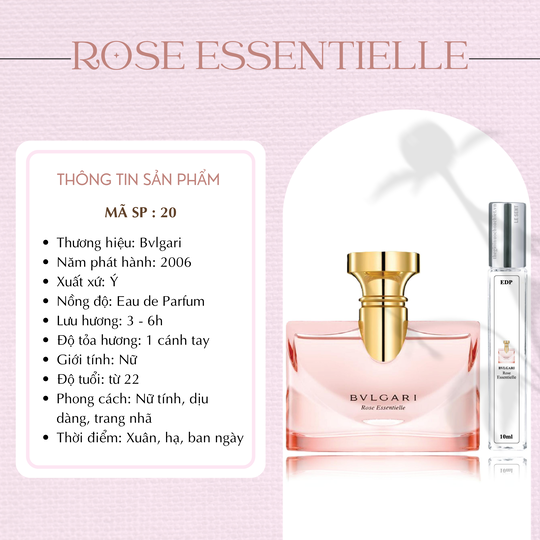 Nước hoa chiết Rose Essentielle by Bvlgari 