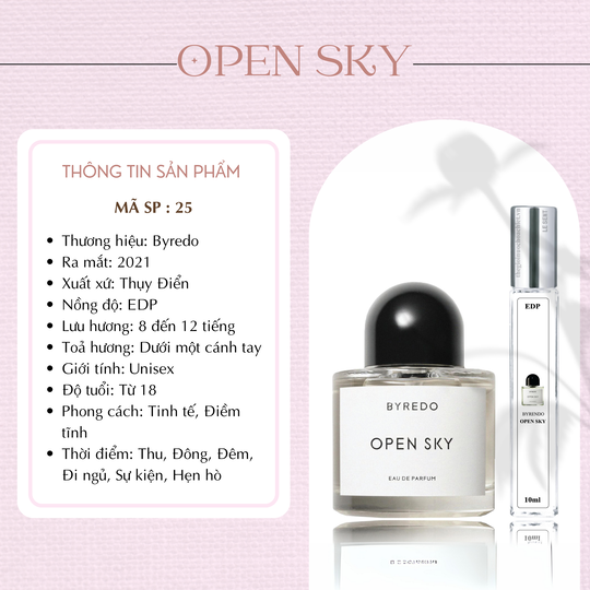 Nước hoa chiết Open Sky by Byredo