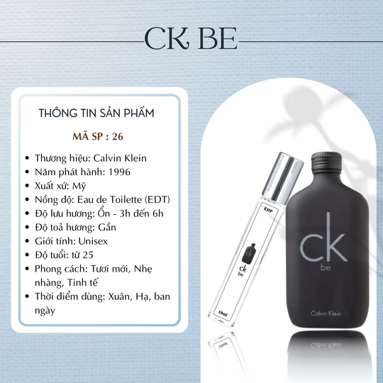 Nước hoa chiết CK Be by Calvin Klein 