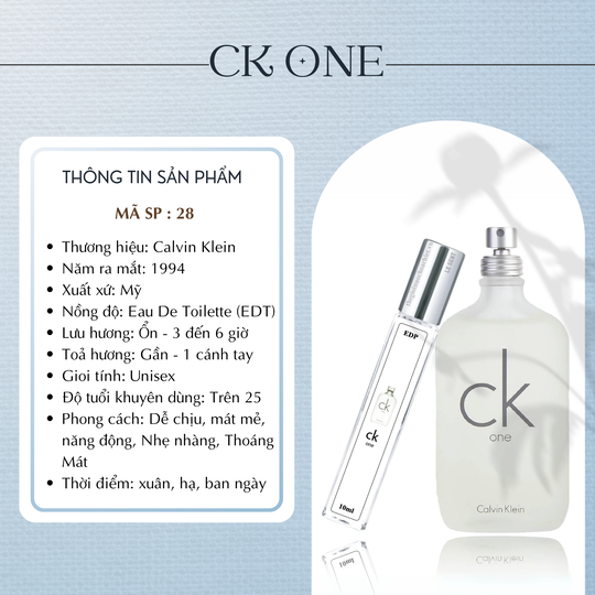 Nước hoa chiết CK One by Calvin Klein 