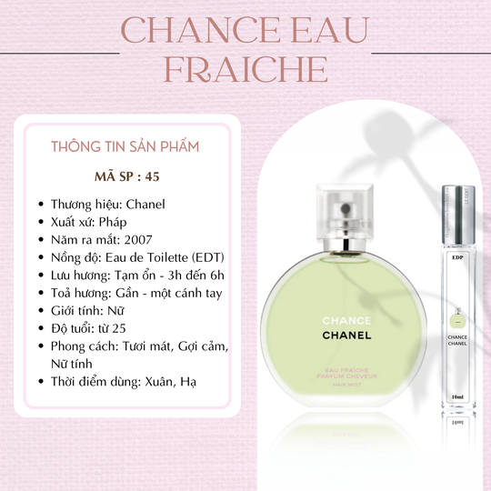 Nước hoa chiết Chance Eau Fraiche by Chanel 