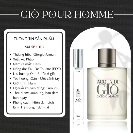 Nước hoa chiết Acqua Di Gio Pour Homme by Giorgio Armani 