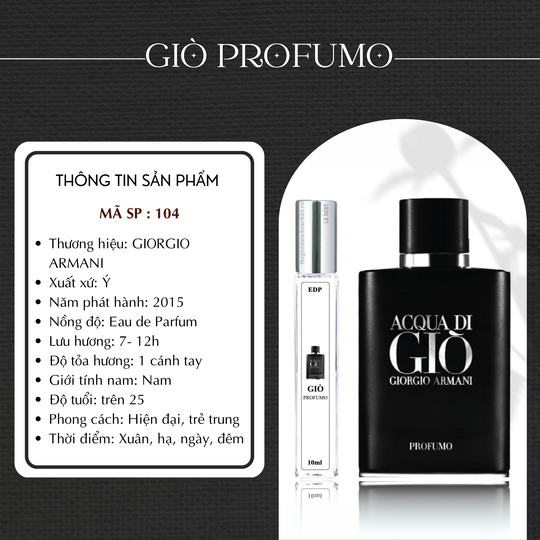 Nước hoa chiết Acqua Di Gio Profumo by Giorgio Armani 