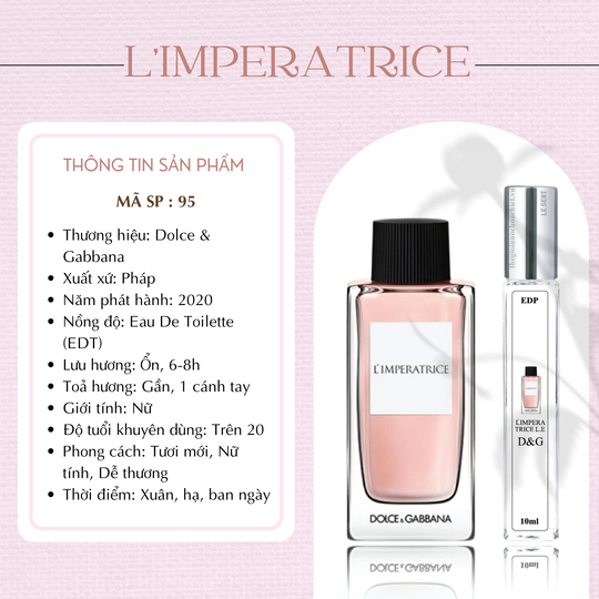 Nước hoa chiết L'Imperatrice L.E by D&G 