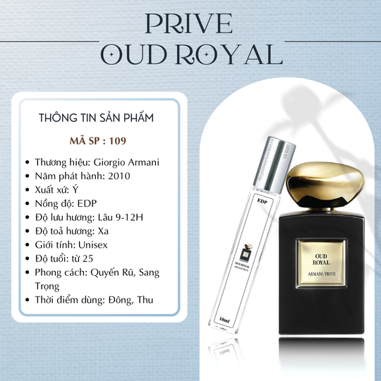 Nước hoa chiết Prive Oud Royal by Giorgio Armani 