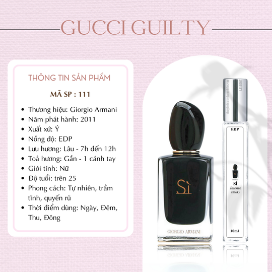 Nước hoa chiết Sì Intense by Giorgio Armani 