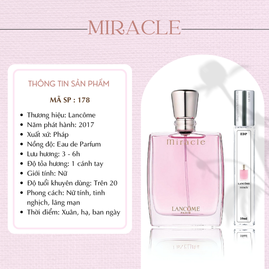 Nước hoa chiết Miracle by Lancome