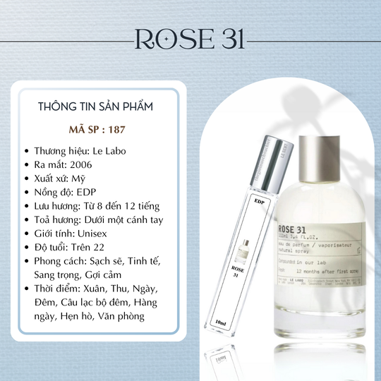 Nước hoa chiết Rose 31 by Le Labo