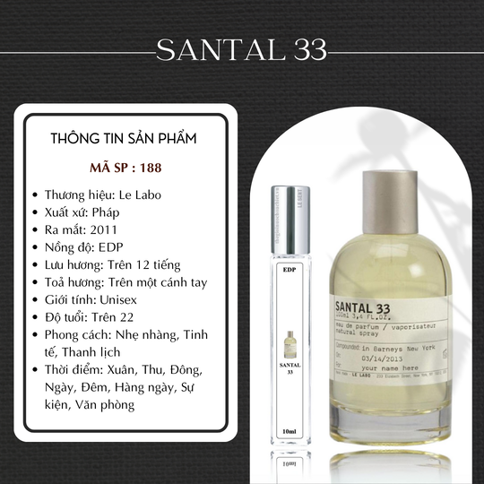 Nước hoa chiết Santal 33 by Le labo