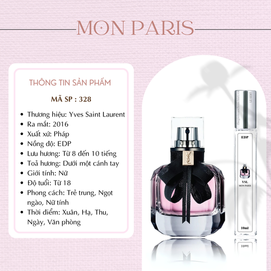 Nước hoa chiết Mon Paris by YSL