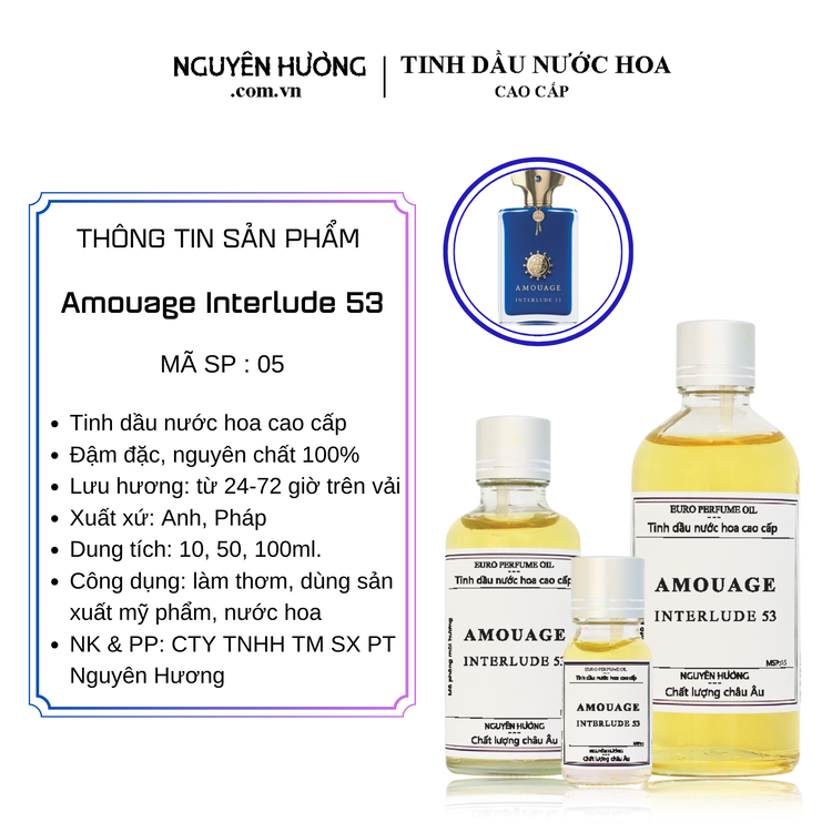 Tinh Dầu Nước Hoa Cao Cấp Interlude 53 by Amouge