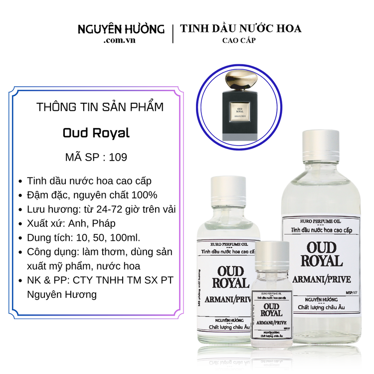 Tinh Dầu Nước Hoa Cao Cấp Gio Prive Oud Royal