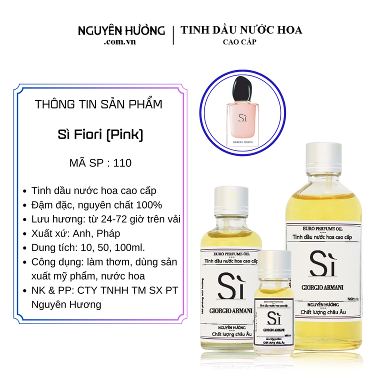 Tinh Dầu Nước Hoa Cao Cấp Sì Fiori (Pink) by Giorgio Armani