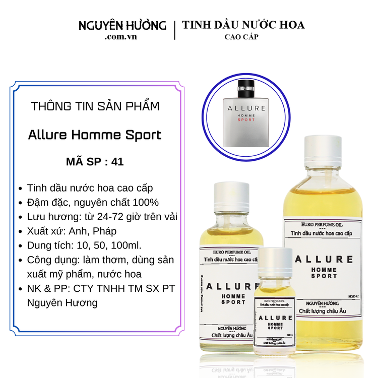 Tinh Dầu Nước Hoa Cao Cấp Allure Homme Sport