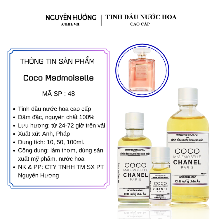 Tinh Dầu Nước Hoa Cao Cấp Coco Madmoiselle