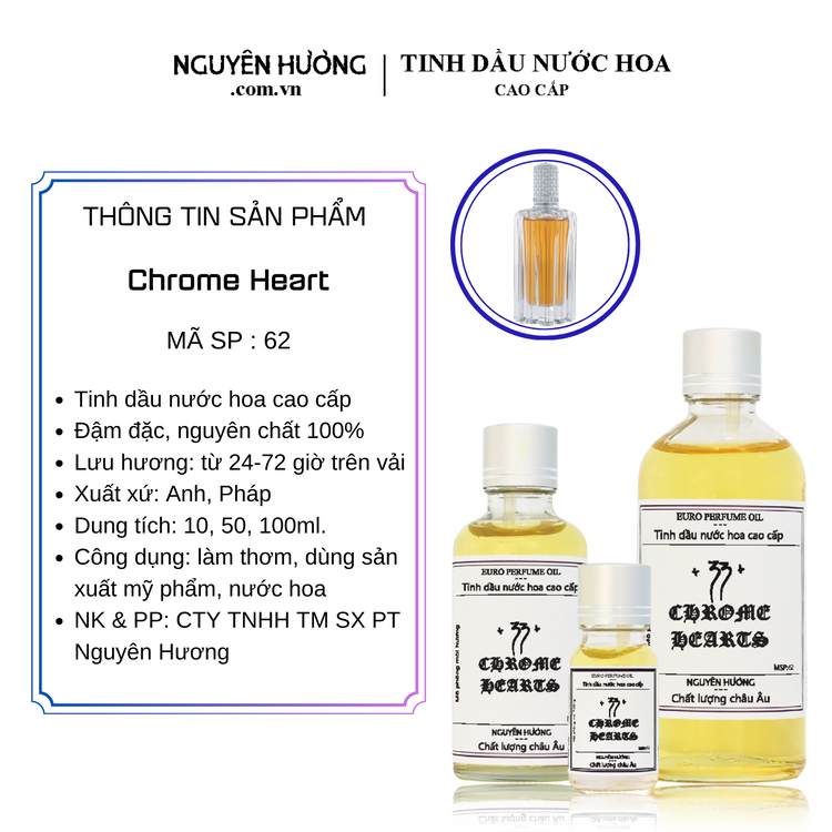 Tinh Dầu Nước Hoa Cao Cấp +33+ by Chrome Hearts 