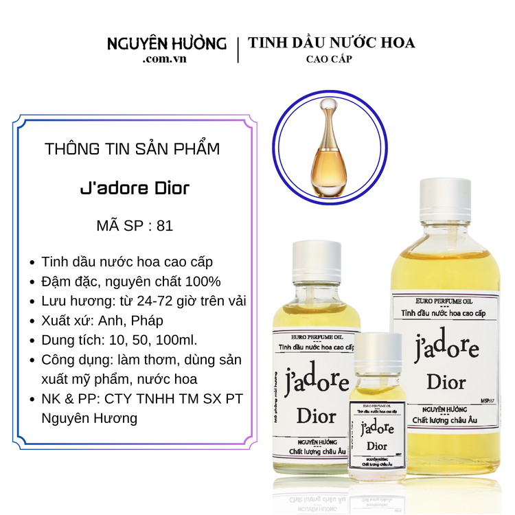 Tinh Dầu Nước Hoa Cao Cấp J'adore by Dior