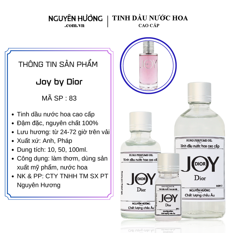 Tinh Dầu Nước Hoa Cao Cấp Joy by Dior