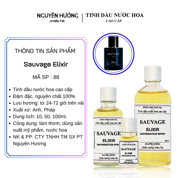 Tinh Dầu Nước Hoa Cao Cấp Sauvage Elixir by Dior