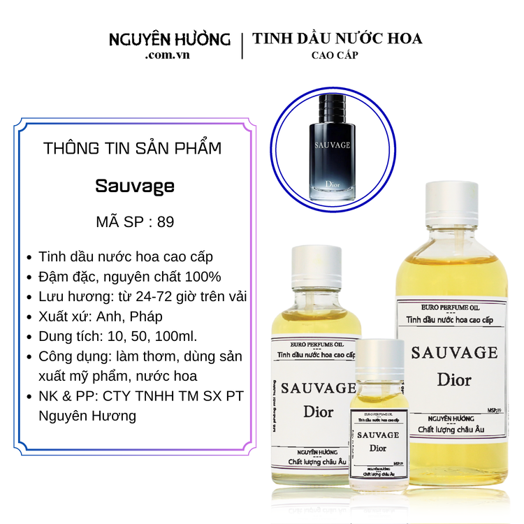 Tinh Dầu Nước Hoa Cao Cấp Sauvage by Dior