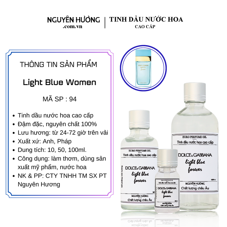 Tinh Dầu Nước Hoa Cao Cấp Light Blue Women