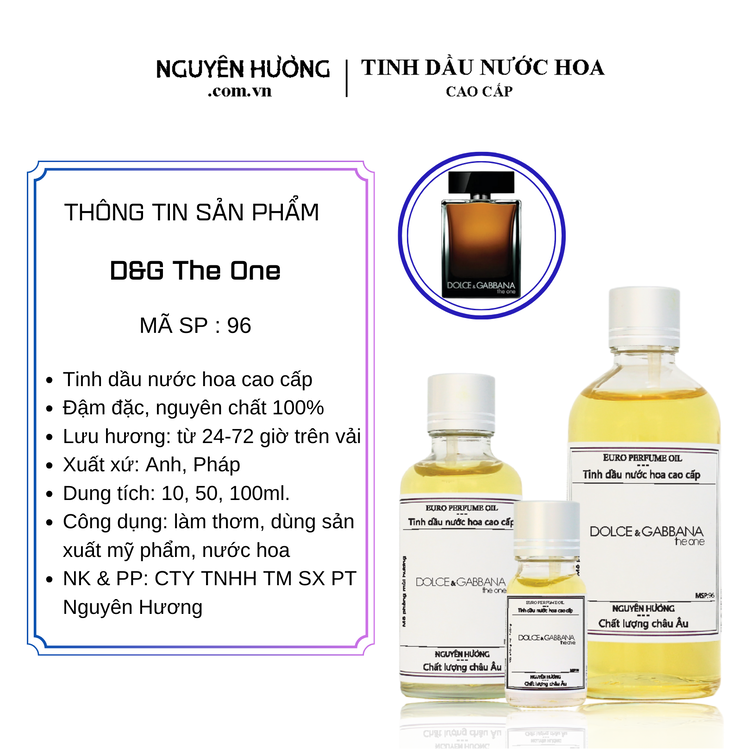 Tinh Dầu Nước Hoa Cao Cấp The One by D&G