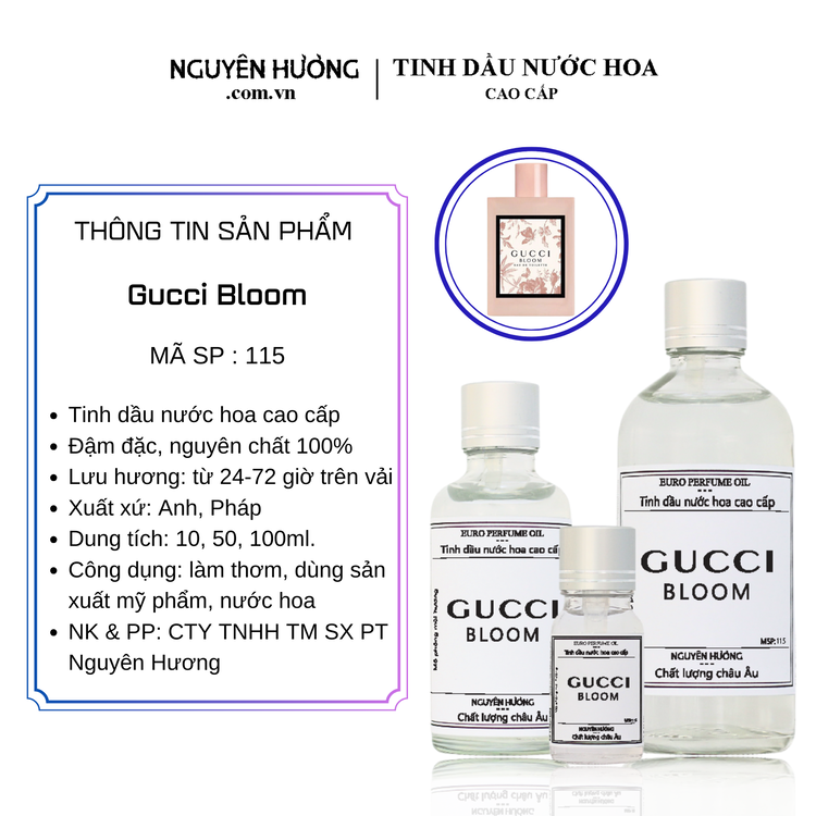 Tinh Dầu Nước Hoa Cao Cấp Bloom Acquadi Fiori by Gucci