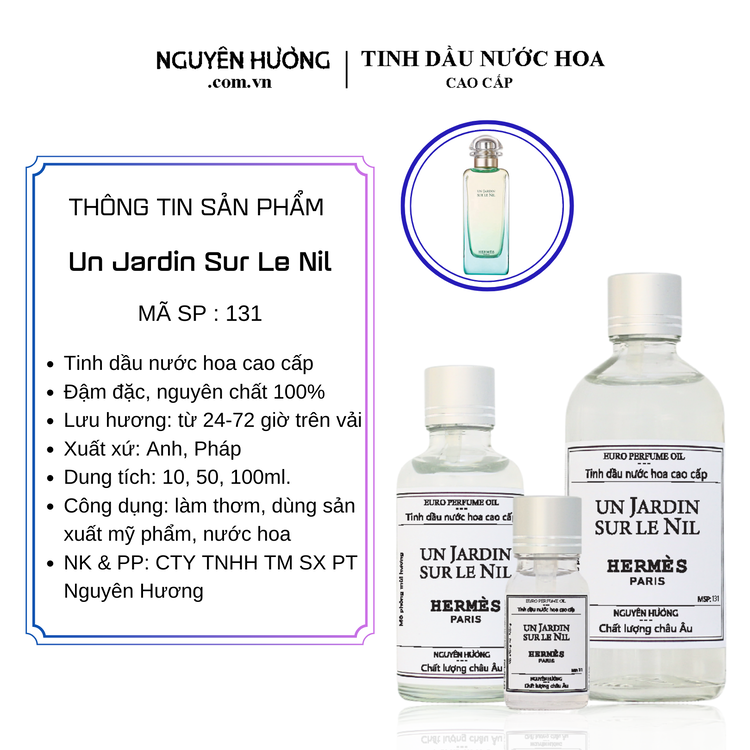 Tinh Dầu Nước Hoa Cao Cấp Un Jardin Sur Le Nil by Hermes