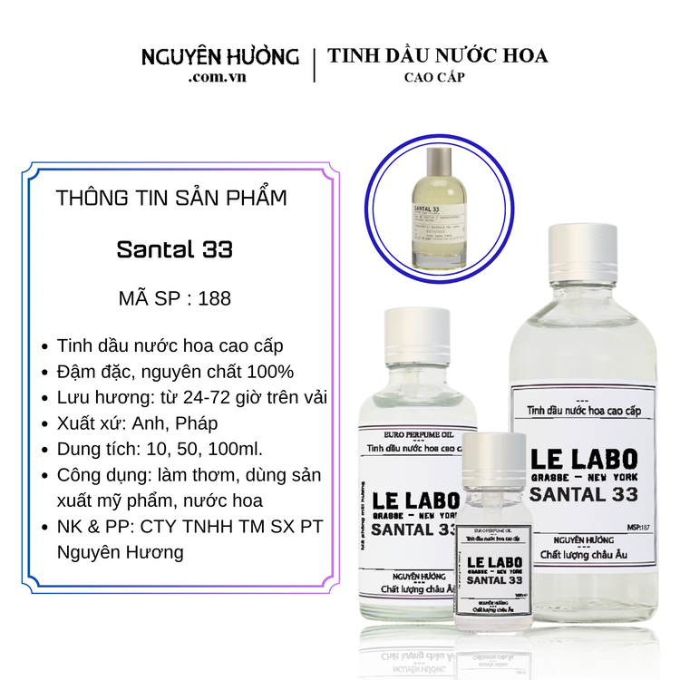 Tinh Dầu Nước Hoa Cao Cấp Santal 33 by Le labo