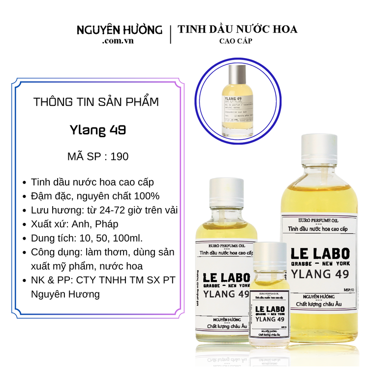 Tinh Dầu Nước Hoa Cao Cấp Ylang 49 by Le Labo