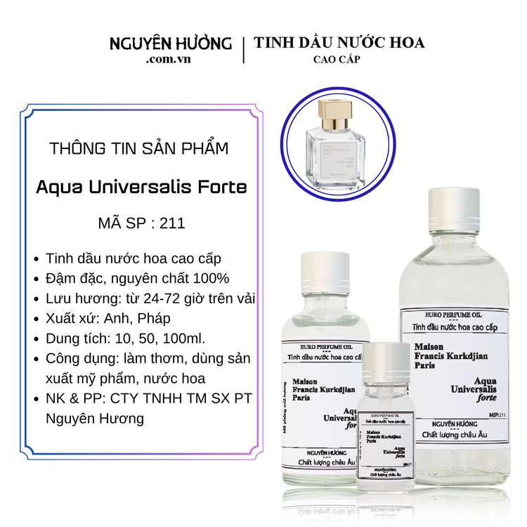 Tinh Dầu Nước Hoa Cao Cấp Aqua Universalis Forte by MFK