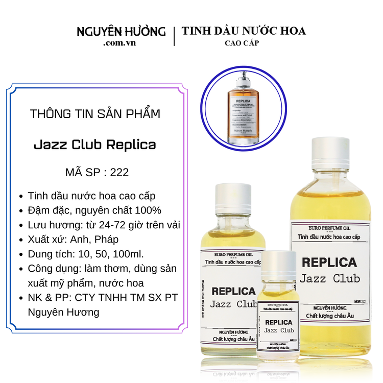 Tinh Dầu Nước Hoa Cao Cấp Jazz Club Replica