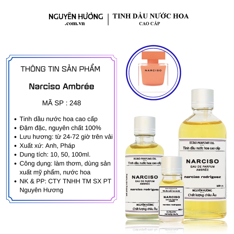 Tinh Dầu Nước Hoa Cao Cấp Ambrée by Narciso Rodriguez