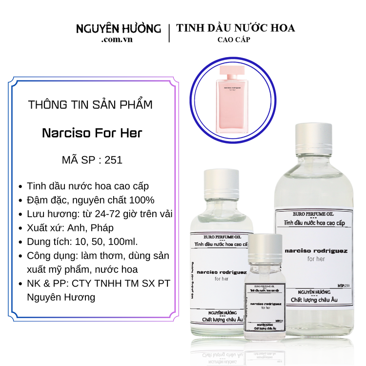 Tinh Dầu Nước Hoa Cao Cấp Narciso For Her Narciso Rodriguez