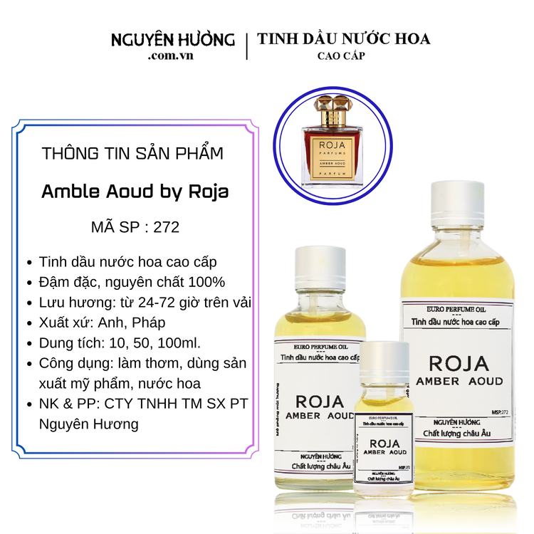 Tinh Dầu Nước Hoa Cao Cấp Amble Aoud by Roja Dove