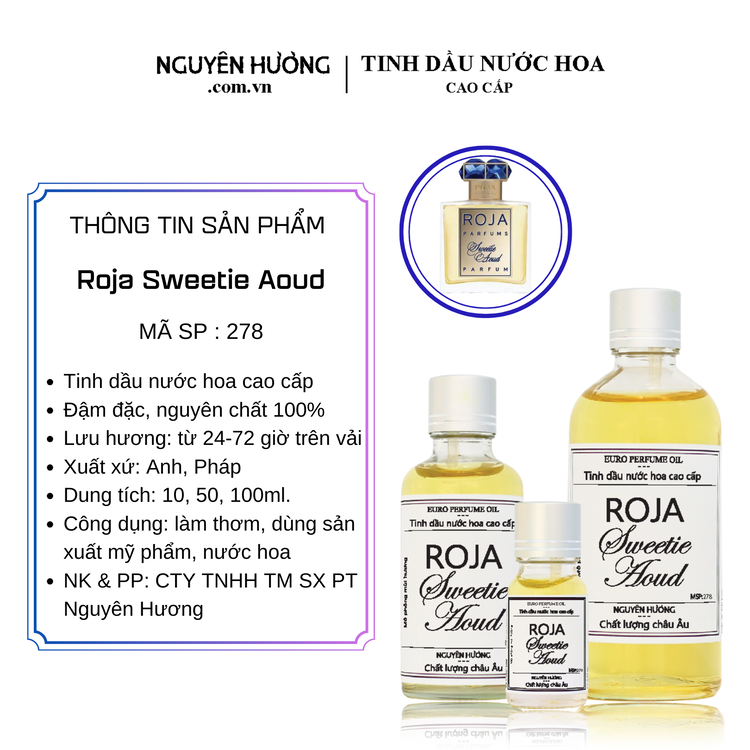 Tinh Dầu Nước Hoa Cao Cấp Sweetie Aoud by Roja Dove